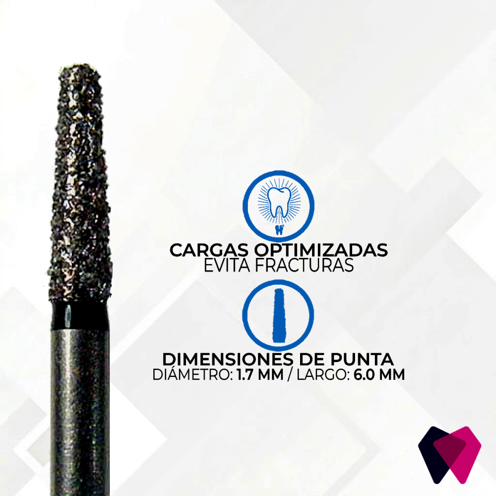 Cónica 0816.6(S) Punta Plana Modificada Vástago Corto (NeoDiamond®)