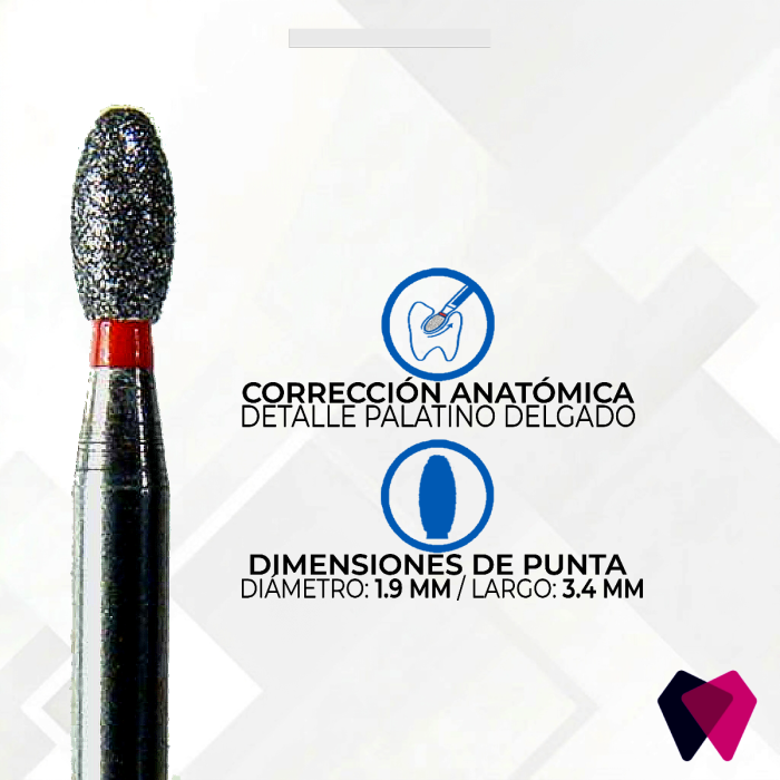 1908F Fresa Huevo | Conformación y acabado uniforme en cavidades dentales