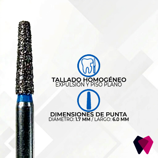Cónica 0816.6(M) Punta Plana Modificada Vástago Corto (NeoDiamond®)