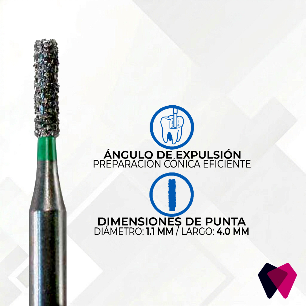 Cilindrica 0710C(S) Punta Plana Modificada Vástago Corto (NeoDiamond®)