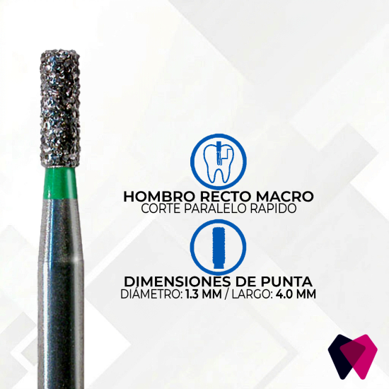 0712C Fresa Cilíndrica Punta Plana | Corte preciso y eficiente en odontología