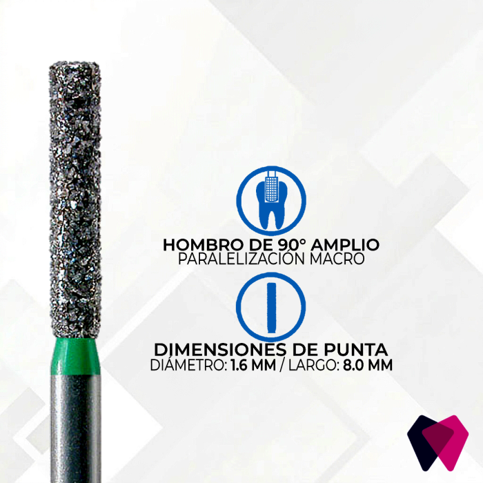 0716.8C Fresa Cilíndrica Punta Plana | Corte preciso y eficiente en odontología