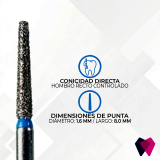 0914.8M Fresas Cónicas Dentales | Corte preciso y seguro