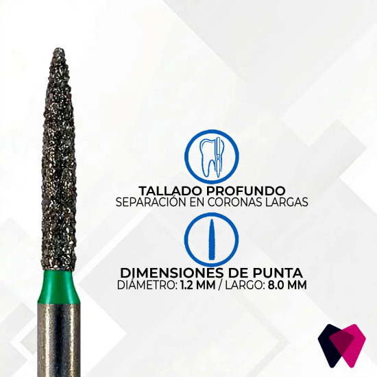 1512.8C Fresa Flama | Preparaciones finas y acabados precisos en odontología