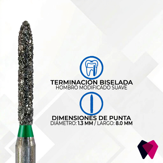 1800.8C Fresa Cilíndrica Biselada Modificada | Corte preciso y eficiente en odontología