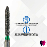 1800.8C Fresa Cilíndrica Biselada Modificada | Corte preciso y eficiente en odontología