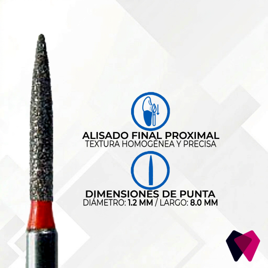 1512.8F Fresa Flama | Preparaciones finas y acabados precisos en odontología