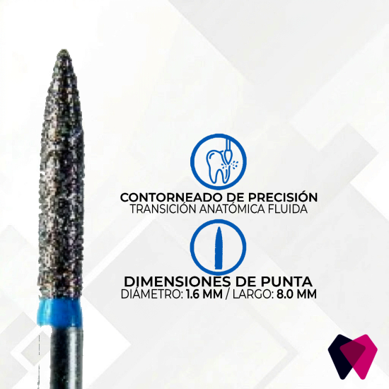 1516.8M Fresa Flama | Preparaciones finas y acabados precisos en odontología