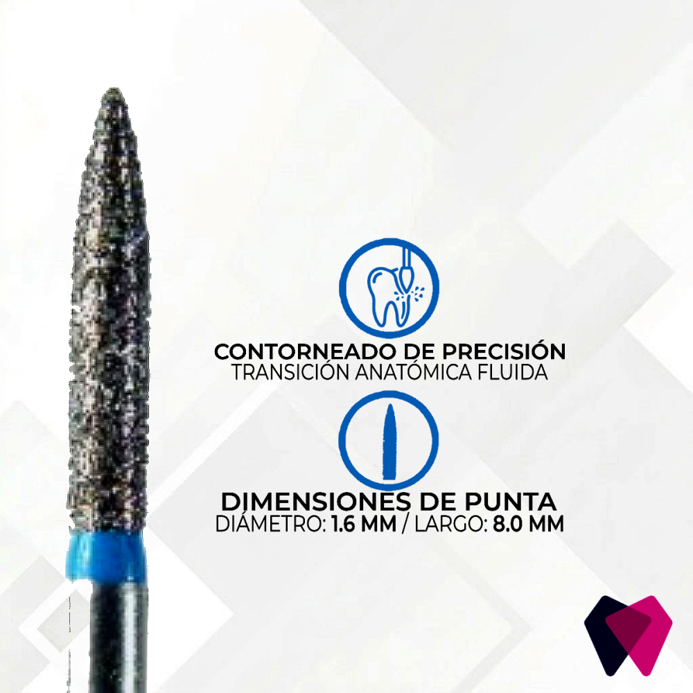 1516.8M Fresa Flama | Preparaciones finas y acabados precisos en odontología