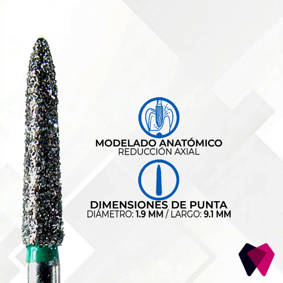 1518.9C Fresa Flama | Preparaciones finas y acabados precisos en odontología