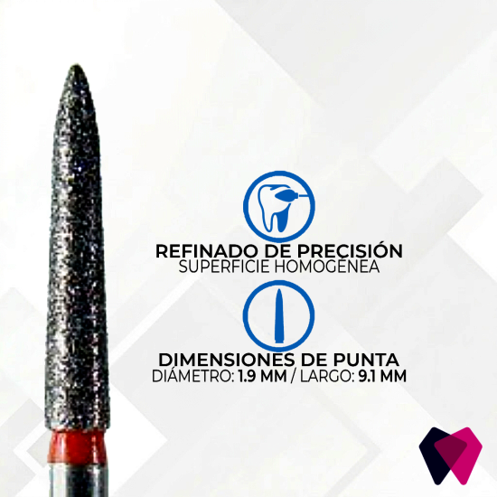 1518.9F Fresa Flama | Preparaciones finas y acabados precisos en odontología