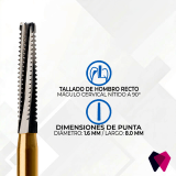 Crown Prep FG CK84716 Cilíndrica Punta Plana Preparación Coronas (CrownKing®)